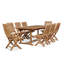 Devon 9-Piece Teak Dining Extension Table With Folding Chairs