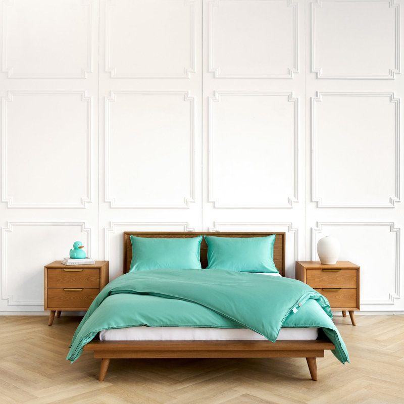 Ensemble de housse de couette turquoise - 3 pièces - Double, Lit double, Turquoise