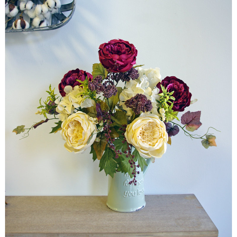 Silk Arrangement, Burgundy/Cream