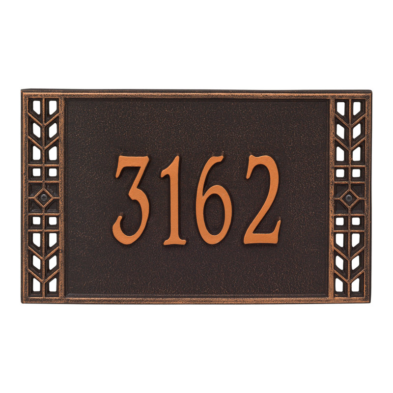 Boston Personalized Standard 1-Line Wall Address Plaque, Oil Rubbed Bronze, Yes