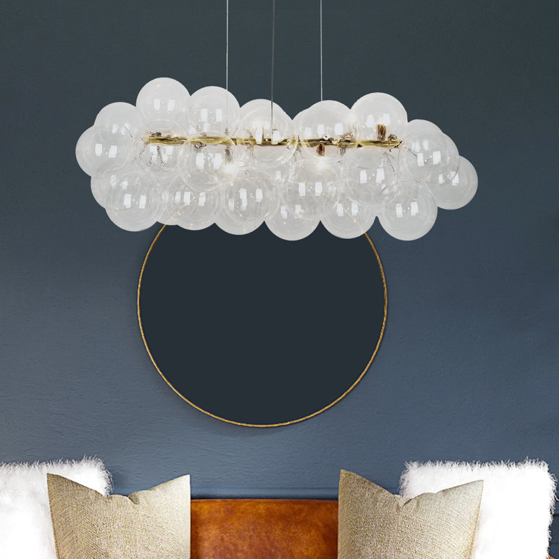 Metairie 10 - Light Kitchen Island Pendant, Clear, Aged Brass