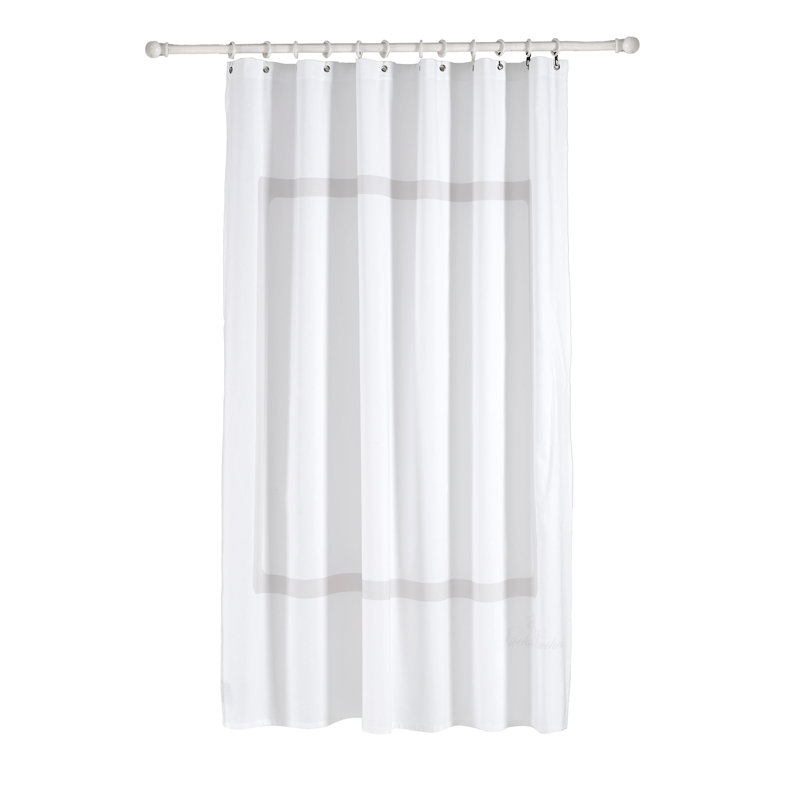 Solid Colour Single Shower Curtain, White