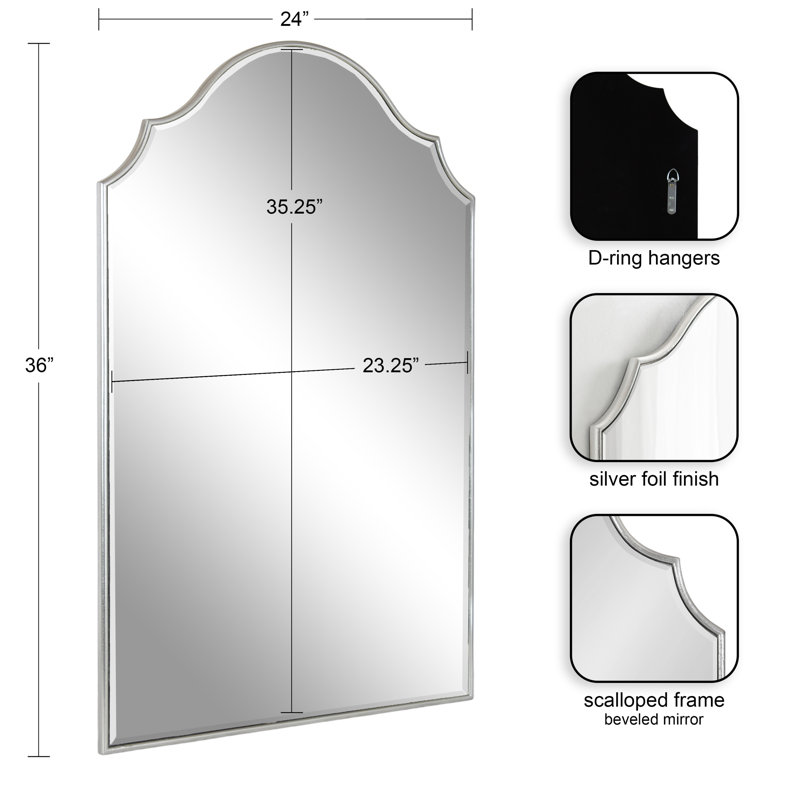 Aleeza Arch Mirror, Silver, 36" x 24"