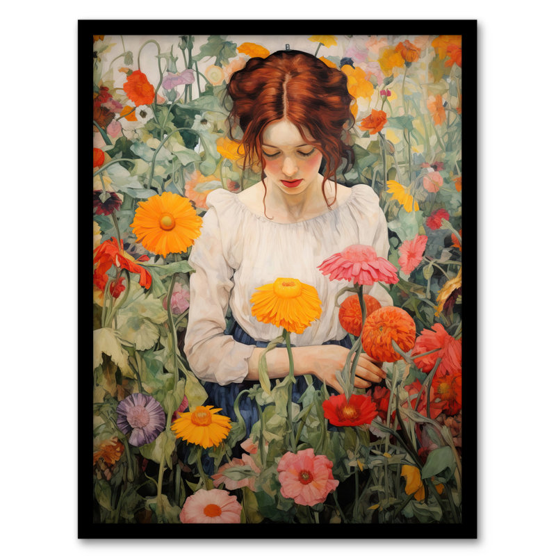 Wildflower Wander Autumnal Floral Multicoloured - Single Picture Frame Print