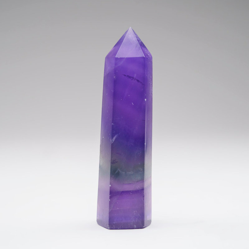 Genuine Polished Purple/Gray Fluorite Point from China (80 Grams)