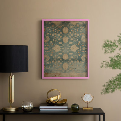 «Vintage Abstract Print I», reproduction encadrée - bois massif