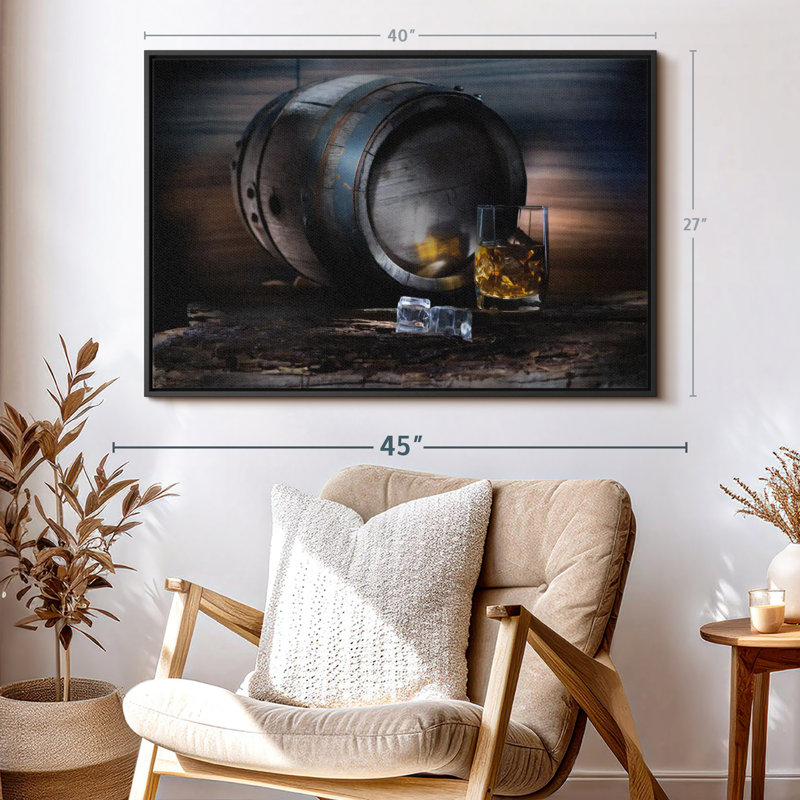 Aliments et boissons «Whiskey Barrel Canvas Print», H 27 po x l 40 po