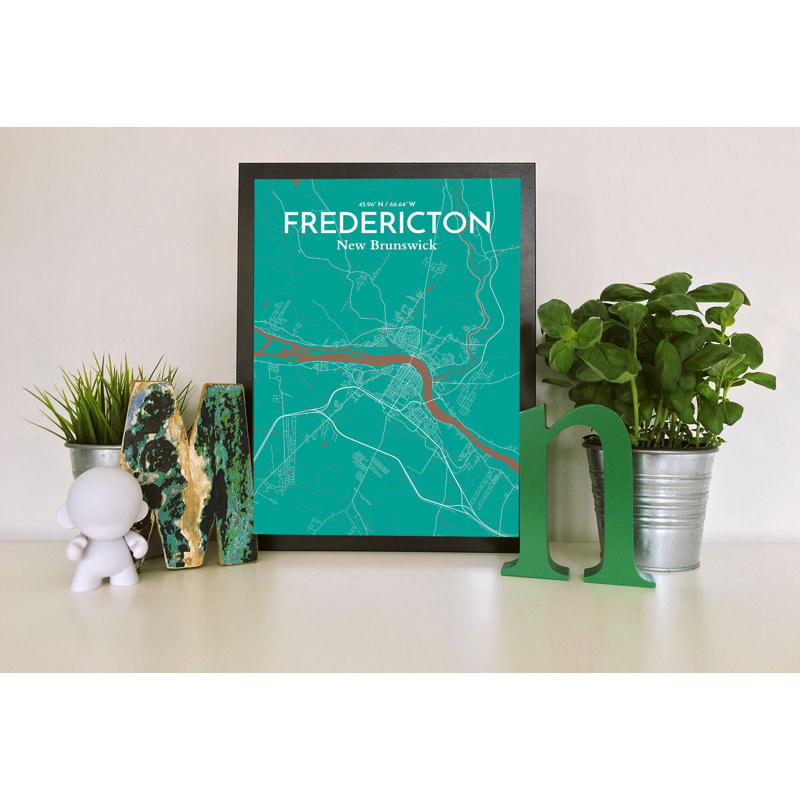 « fredericton city map », impression, H 20 po x l 16 po