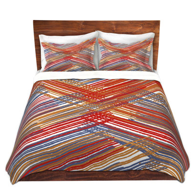 DiaNoche Duvet Cover Sets Microfiber by Yasmin Dadabhoy - Red Lines