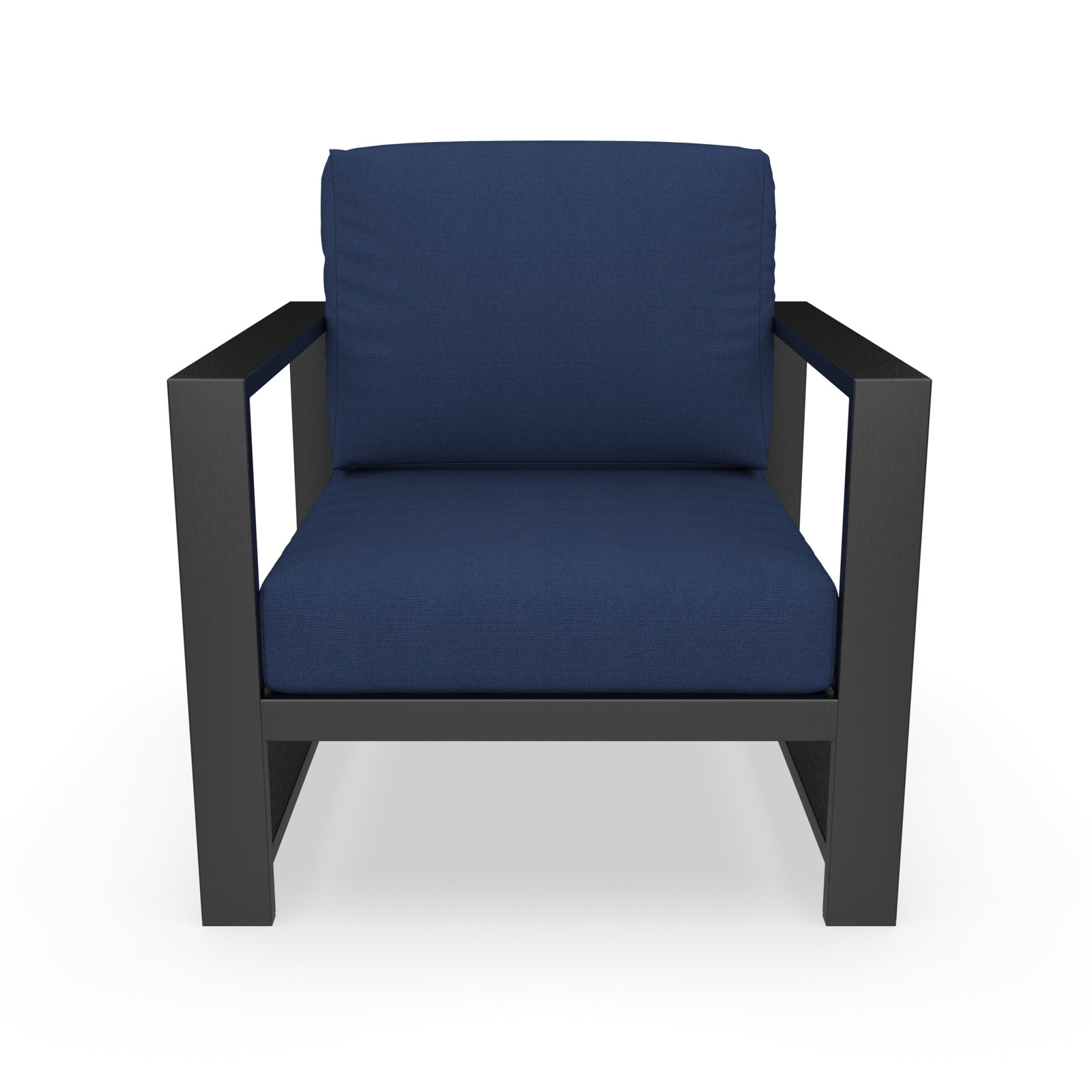 Dulcie Metal Outdoor Armchair with Sunbrella Cushions, Canvas Navy Sunbrella®