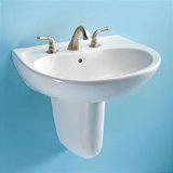Supreme Ceramic 23" Semi Pedestal Bathroom Sink