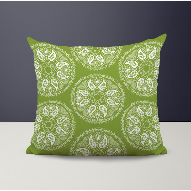 Outdoor Reversible Throw Pillow, 18" x 18", Chartreuse