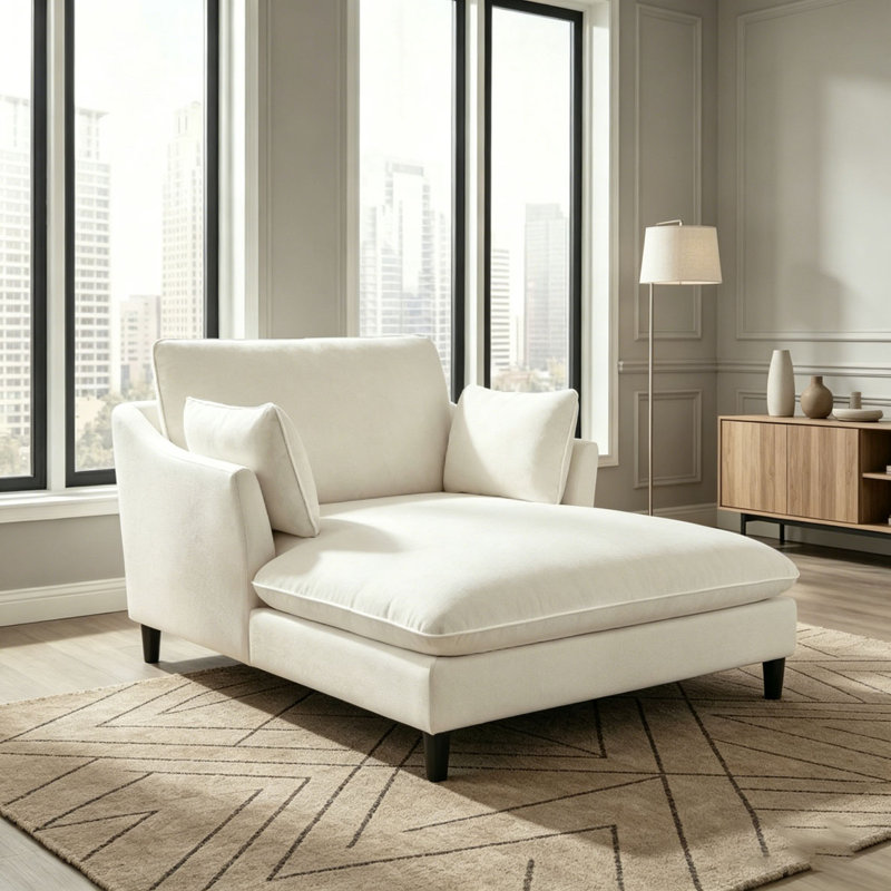 Canapé-lit 51,2 po Modern, Beige