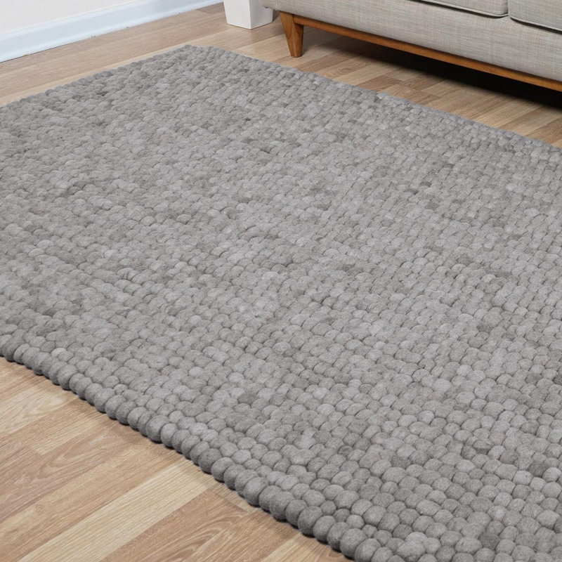 Tapis gris en laine Gregorey, Rectangulaire 8 pi x 10 pi