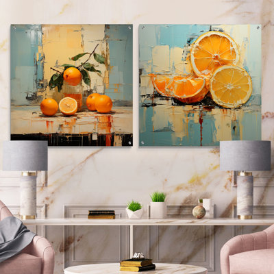 Tangerine tangibilité «Orange Fruit» - ensemble de 2 verres muraux en acrylique