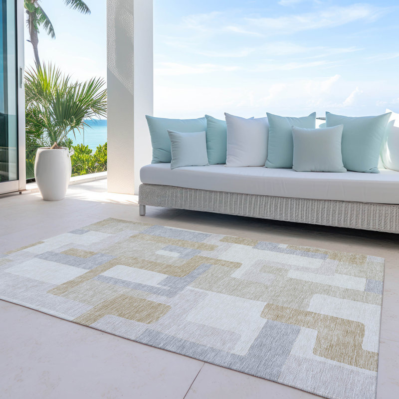  Tapis intérieur / extérieur antidérapant Chayden, Rectangle 10 pi x 14 pi
