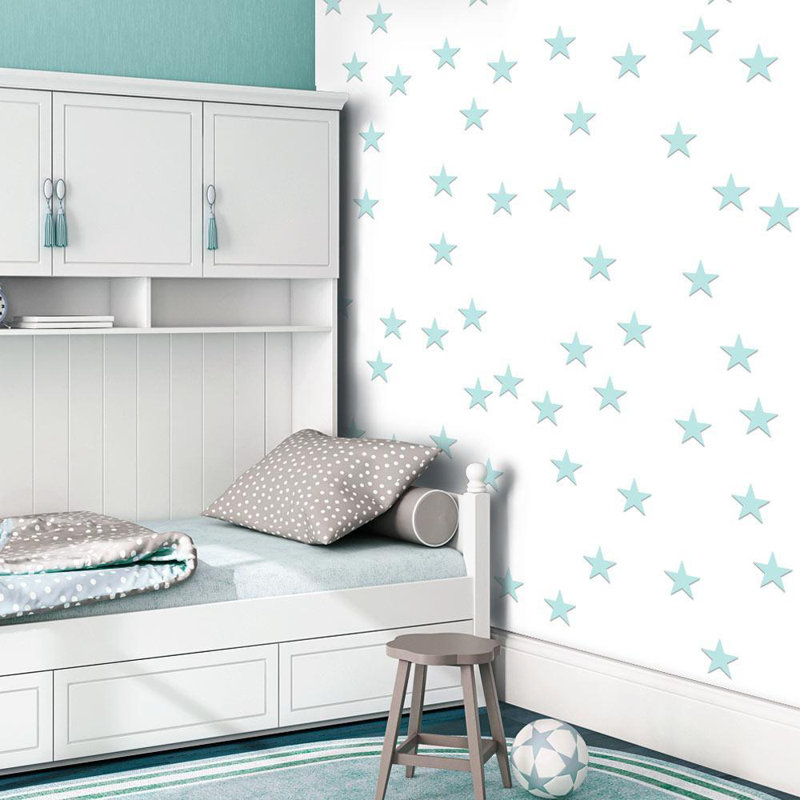 Rouleau de papier peint lisse L 32,8 pi x l 19,7 po Miraz, Turquoise