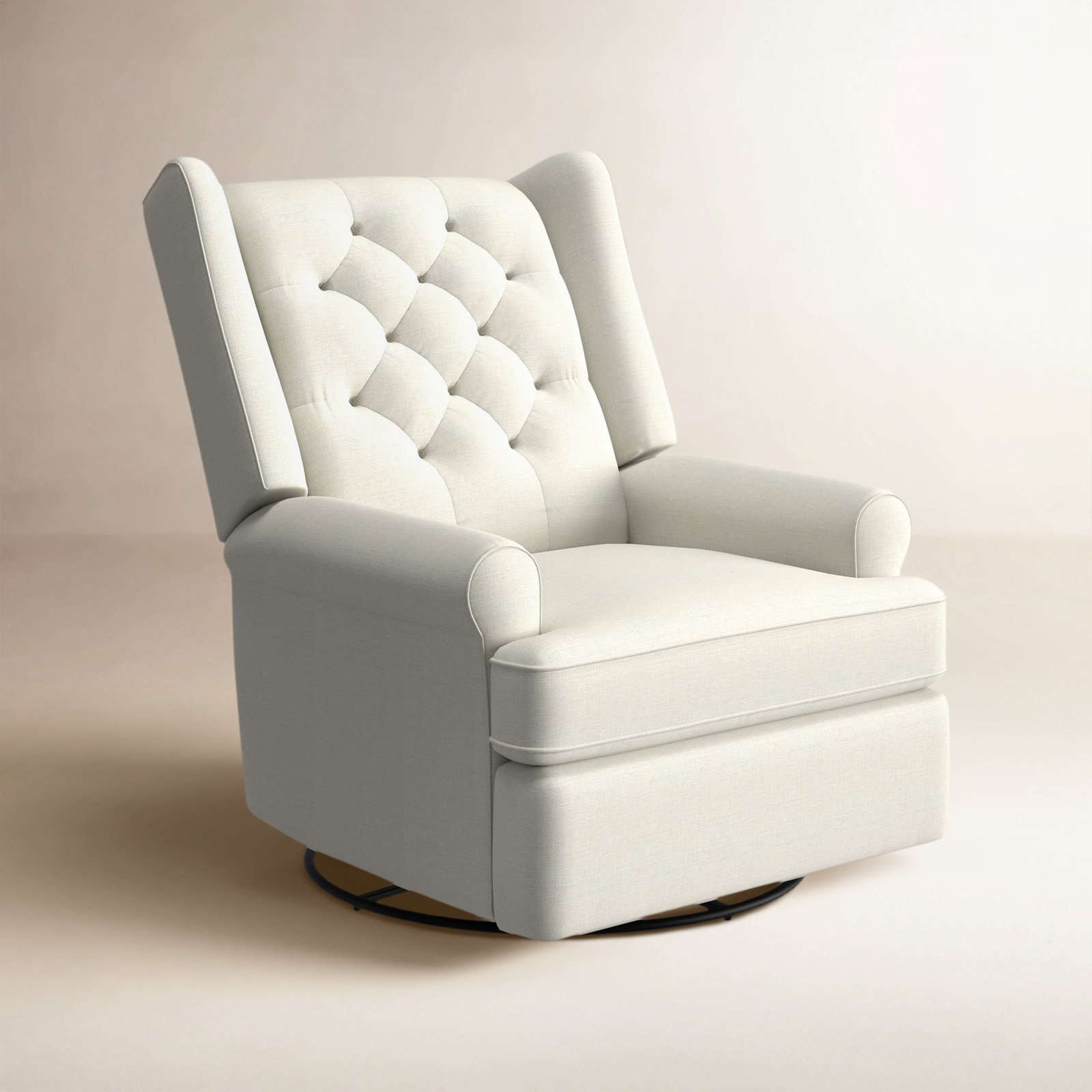 Allendale Upholstered Swivel Reclining Glider, Malibu Parchment Performance Chenille