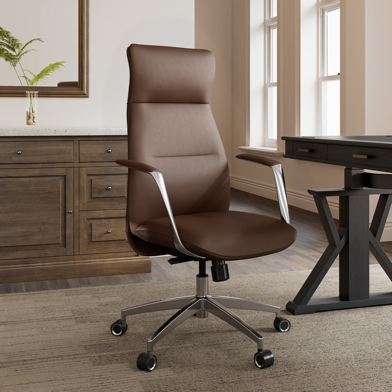 Fauteuil de direction ergonomique avec appui-tête Yianna, Brun
