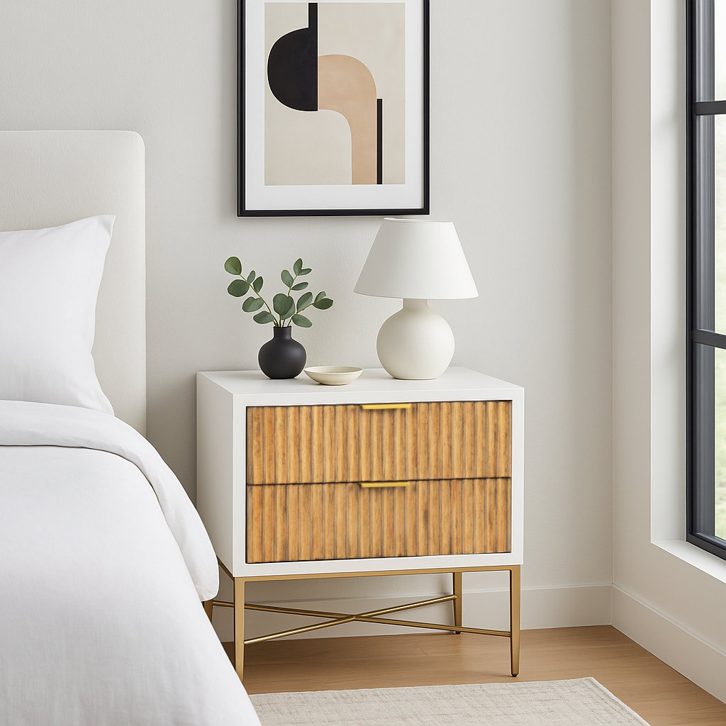 Giddens Mahogany Nightstand, White