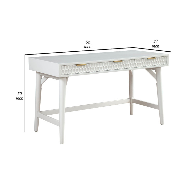 Bureau Cardale, H 30 po x l 52 po x P 24 po, Blanc
