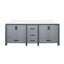Meuble-lavabo double avec comptoir en quartz blanc-1697941185