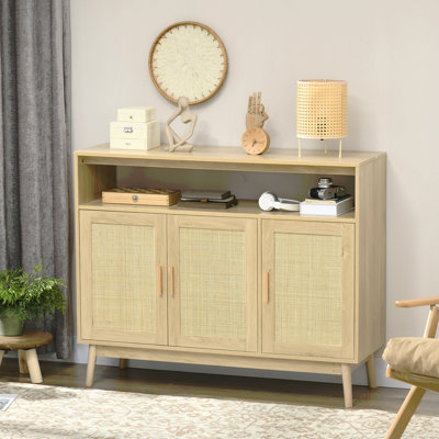 Sideboard Buffet Cabinet With Rattan Doors