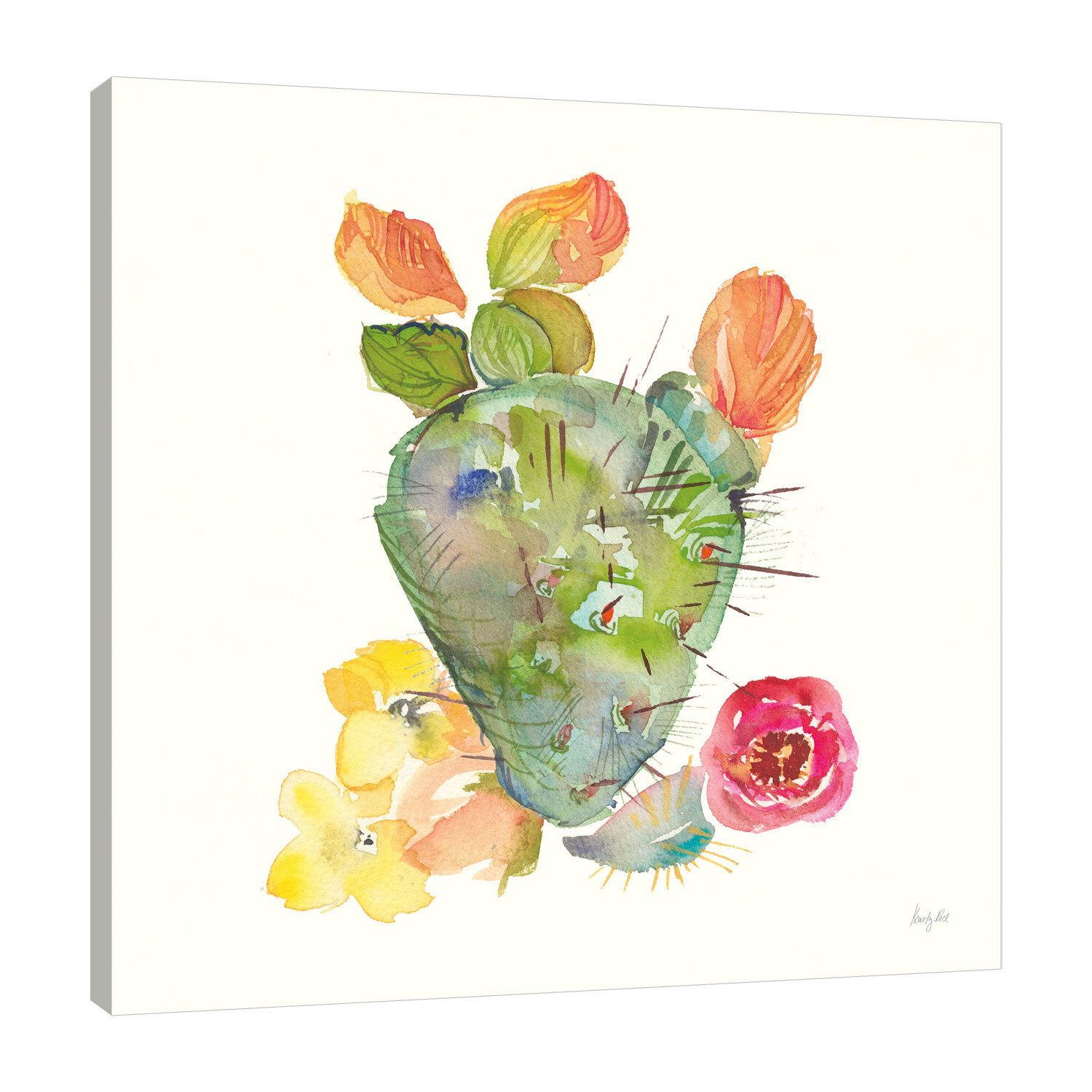 Kristy Rice Succulent Desert III On Canvas by Kristy Rice Print