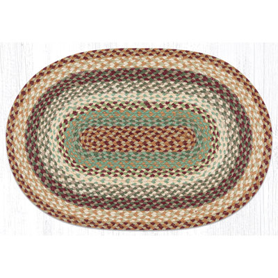 Earth Rug Buttermilk/Cranberry Oval Braided Rug