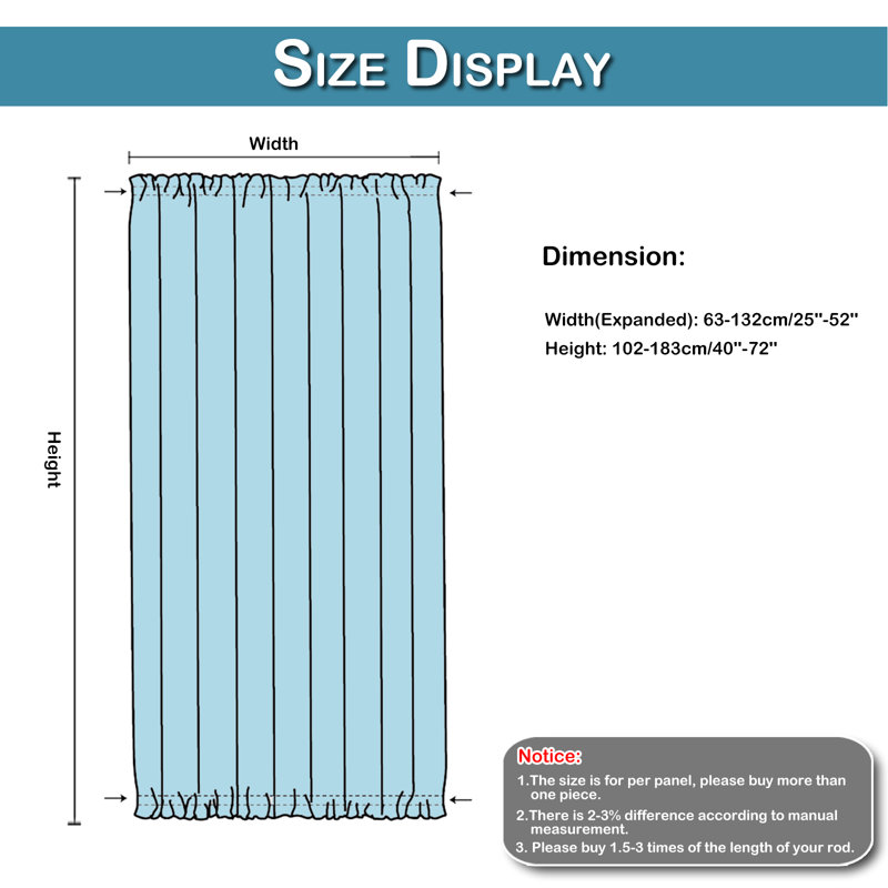 Rideau de porte d'intimité blanc transparent non-transparent, L 25 po x L 40 po