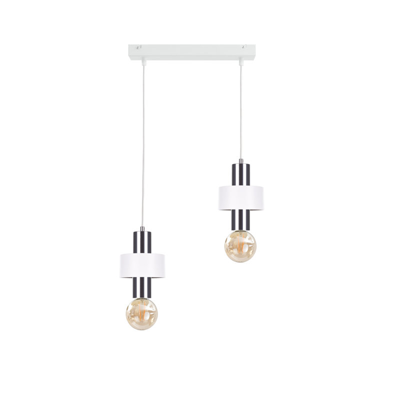 Bernda 2 - Light Kitchen Island Pendant, White/Silver