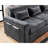 115"W Gray Chenille Sectional Sofa With Adjustable Backrest