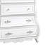Commode haute 5 tiroirs Valena, bois massif blanc, poignées en métal