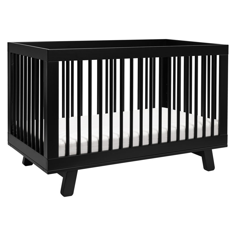Hudson Black 3-in-1 Convertible Crib with Toddler Rail