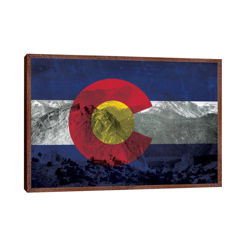 Colorado (Pikes Peak) by ICanvas - Print on Canvas, 101.6 cm H x 66.04 cm W, Brown Floater Framed