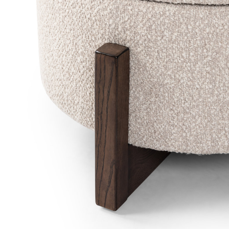 Esben Storage 25" Sattley Fog Ottoman, Saddle Fog Boucle