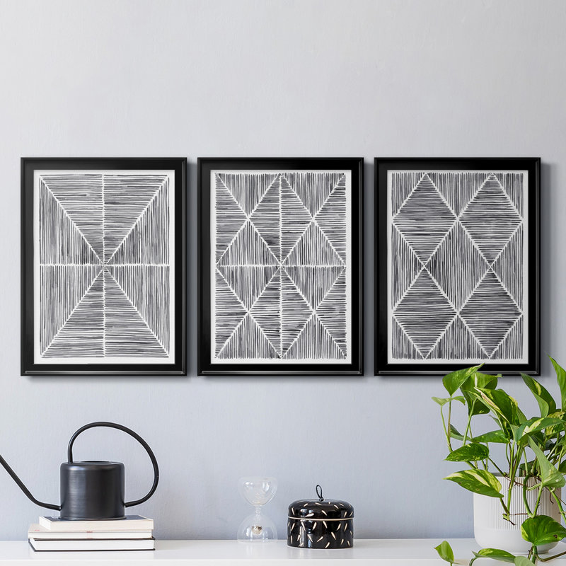 Vibrato I, reproduction encadrée de qualité supérieure - prête à être accrochée, H 36,5 po x l 79,5 po x P 1 po, Noir