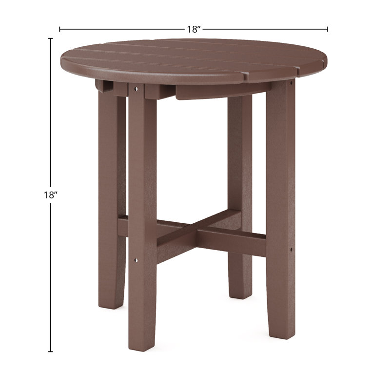 Table d'appoint ronde Iser, Brun pacane, Brun pacane