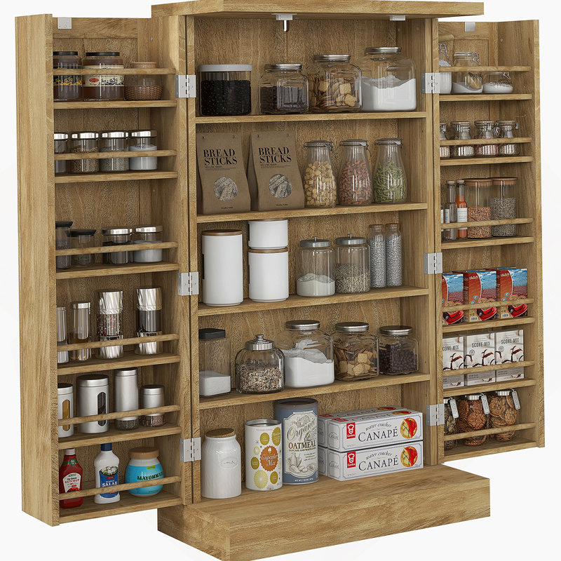 Armoire de rangement pour garde-manger autoportante de 41 po HOMcom, Natural Wood