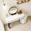 Coiffeuse moderne avec miroir amovible et table d'appoint rotative