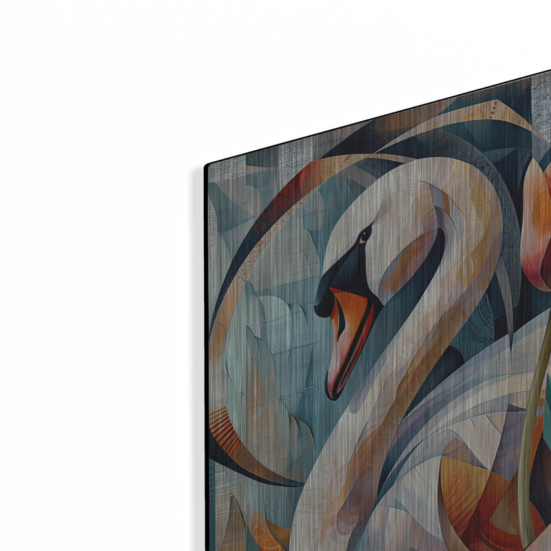 Ivy Bronx «Blue Swan And Tulip» par Momart, art mural en métal, H 16 po x l 12 po