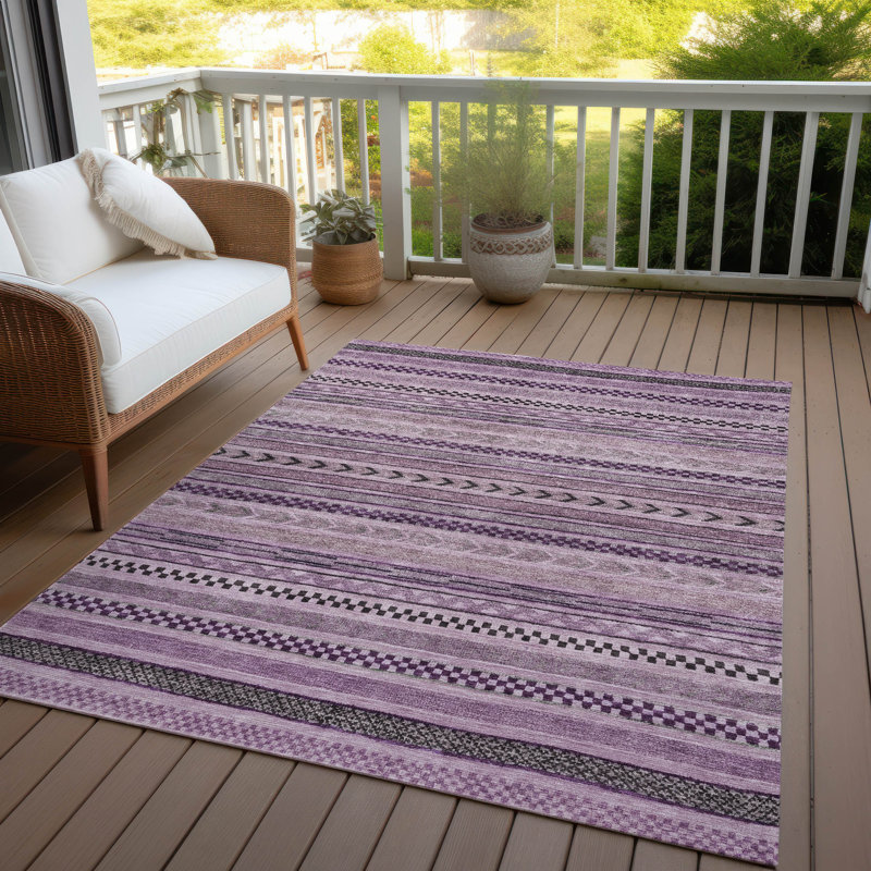 Tapis prune intérieur / extérieur lavable à la machine Claudian ACN1625, Rectangle 9 pi x 12 pi