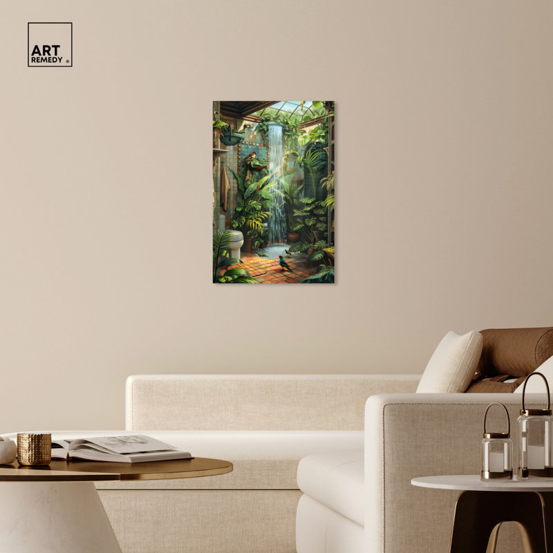 Art de la salle de bain Waterfall, Toile tendue, H 36 po x l 24 po