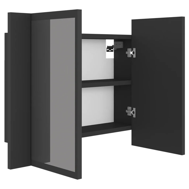 Metro Lane LED Bathroom Mirror Cabinet 80X12x45 Cm Acrylic, Artisan Oak, 45cm H x 60cm W x 12cm D