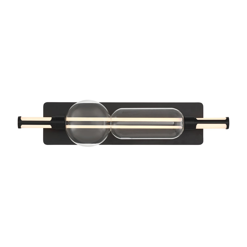 Meuble-lavabo, 26 po, noir mat, verre transparent, Noir mat