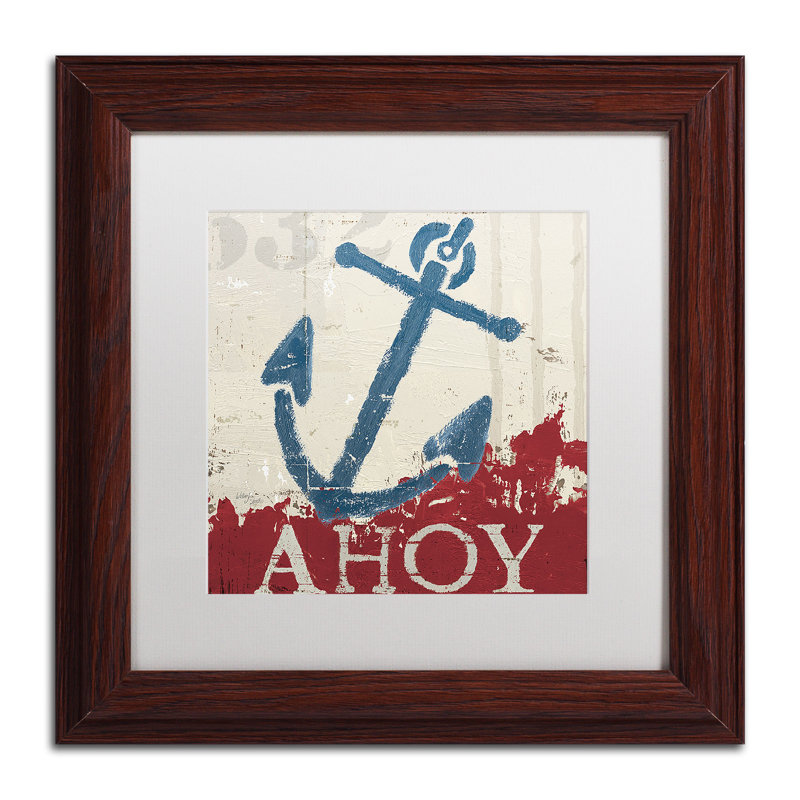 Nautical IV Framed Graphic Art on Canvas with Wood Frame