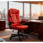 Chaise d'ordinateur inclinable chauffante avec 6 points de vibration, fauteuil de bureau de massage, accoudoirs et télécommande-698466814
