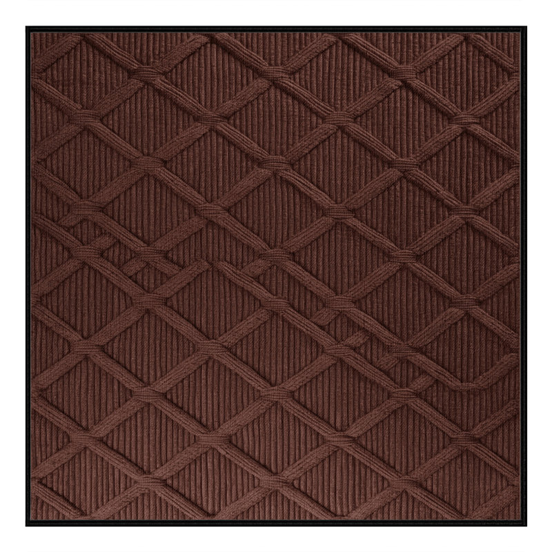 Tapis noir en treillis lavable à la machine, Carré 6 pi