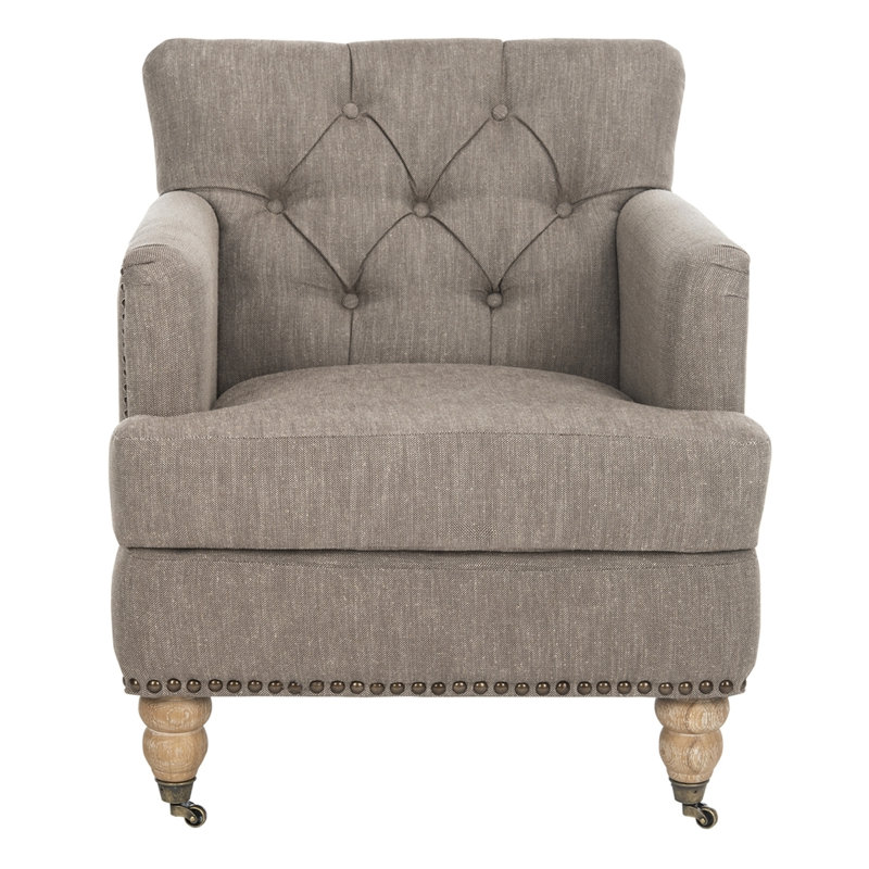 Atkison Upholstered Club Chair, Taupe 100% Linen