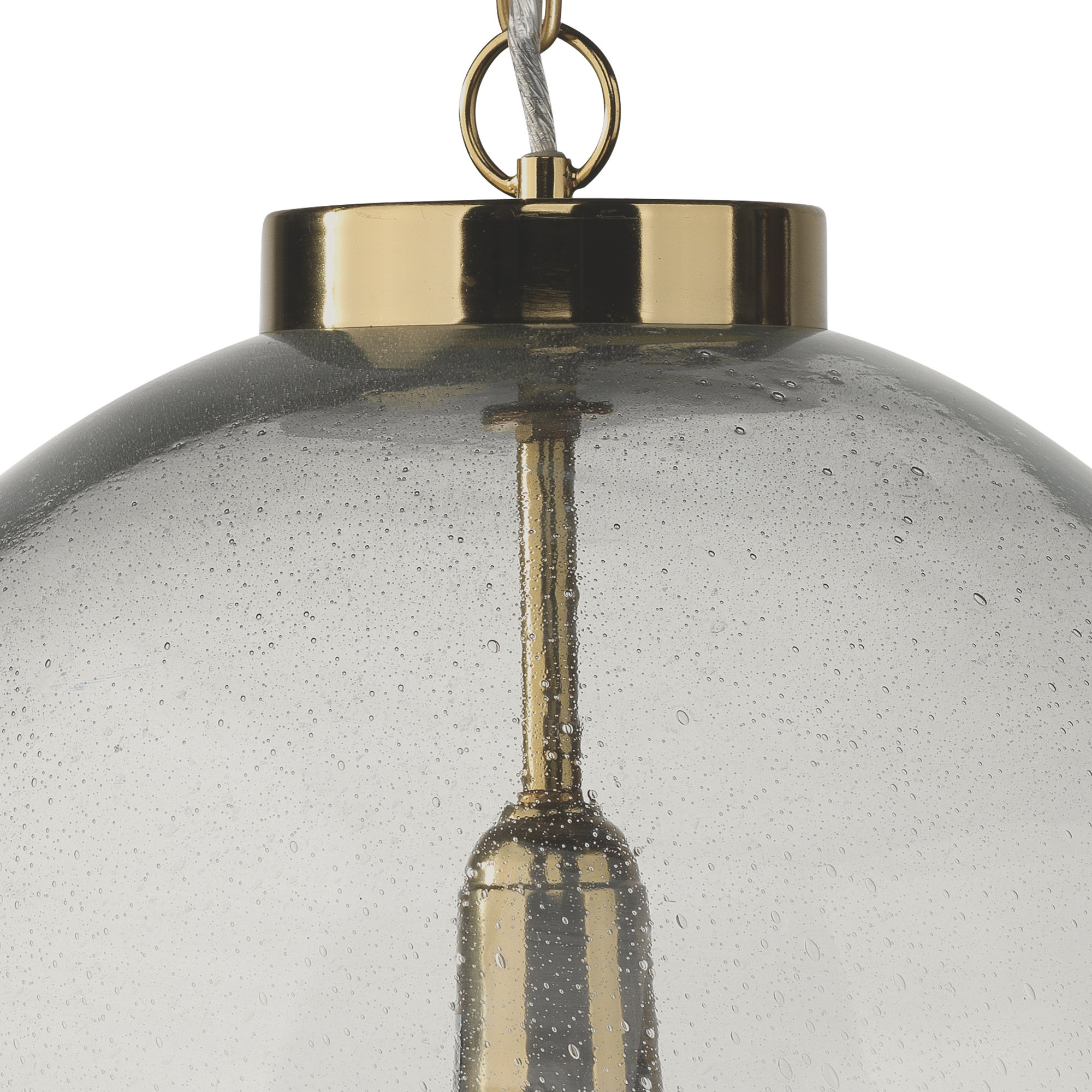 Single Light Glass Dimmable Pendant, Antique Brass